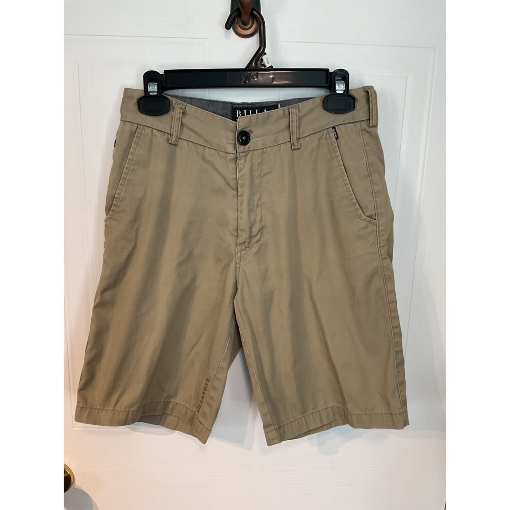 Billabong Chino Shorts Mens 28 Tan Khaki Excellent Cotton Blend Flat Front